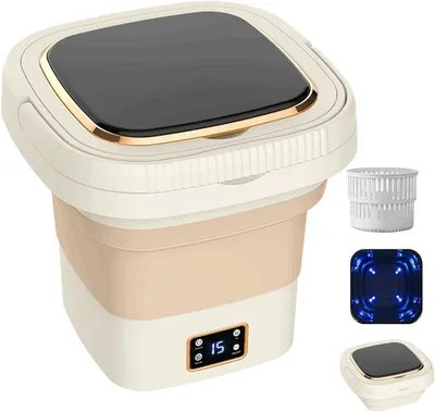 Produktbild von Tragbare Waschmaschine mit faltbarem Digitaldisplay, geeignet für Wohnungen, Schlafsäle, Camping, Wohnmobile, Reisen, Waschräume.