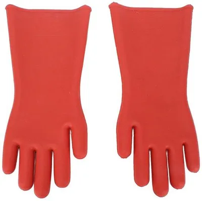 Imagen del producto de Guantes aislantes eléctricos: Guantes de goma aislados para 12KV, color amarillo, clase 00, para electricistas. Un par de guantes de goma aislantes