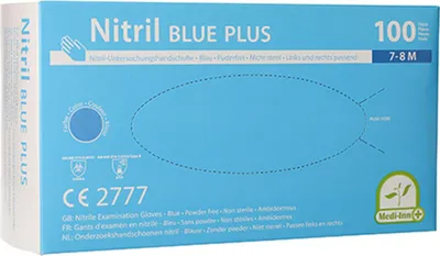 Produktbild von Merkloos Nitril handschoenen, poedervrij, maat M, 100 stuks