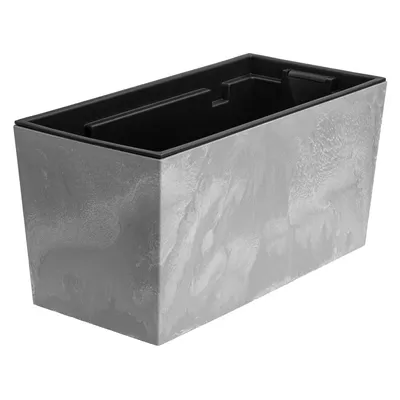 Produktbild von Blumenkasten mit praktischem Einsatz Blumentopf Länge: 39,5 cm Balkonkasten auf Kunststoff Betonoptik Beton Struktur Beton Farbe Innen / Außenbereiche