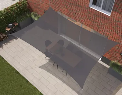 Produktbild von Kopu® Sonnensegel Rechteck 280 Gramm Wasserdurchlässig 2x4 m - Grau