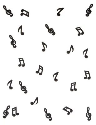 Produktbild von 24 Musiknoten aus schwarzem Holz als Tischkonfetti - Einheitsgröße