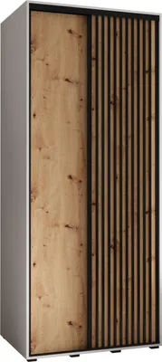Produktbild von MEBLE KRYSPOL Lanko 1 Schrank mit 2 Schiebetüren  - 235,2x100x60 cm - Weiß Artisan Schwarz