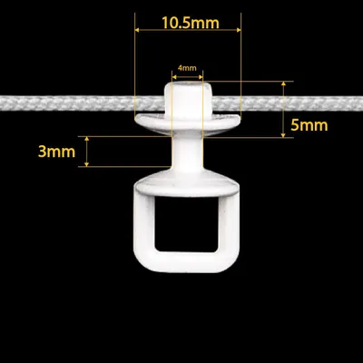 Produktbild von Gleiterkordel 10m Weiß 8cm Gleiterabstand Wellensystem Gardinenband