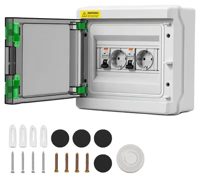 Image de Boîtier de distribution électrique, étanche, prise universelle, BLANC