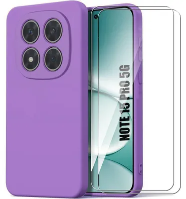 Image de Coque + 2 Verres Trempés pour Xiaomi Redmi Note 15 Pro 5G, Slim Anti-Rayures Violet