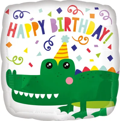 Zdjęcie produktu dla AMSCAN 4130901 Balon foliowy Happy Birthday Krokodyl