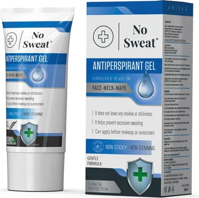 Produktbild von No Sweat Antitranspirant Gel 50ml - Stark gegen Schwitzen im Gesicht, Hals, Nacken