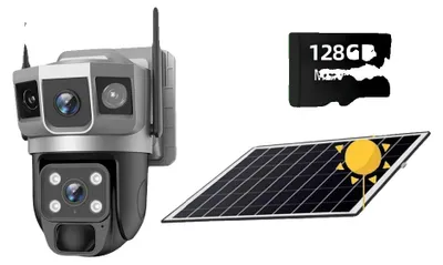 Produktbild von Überwachungskamera, solarbetrieben, 12MP Auflösung, 4G Kamera + Speicherkarte