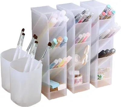 Produktbild von Famanu Büro-Organizer Set - 3 stapelbare Organizer und 2 Stiftehalter