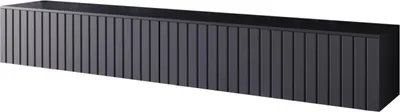 Produktbild von TV-Lowboard XEYLO schwarz 200cm breit 35cm tief 30-47cm hoch mit Push-to-Open Funktion