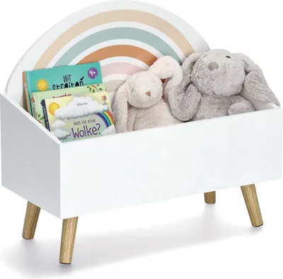 Produktbild von Kinder-Aufbewahrungstruhe aus MDF und Kiefer, Regenbogen-Design