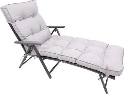 Produktbild von TexDeko® Ecolen Liegenauflage Premium 190x60cm, Antirutsch-Boden, UV-Schutz, wasserabweisend, bequemes Polster für Gartenliege, Liegestuhl (Hell-Grau)