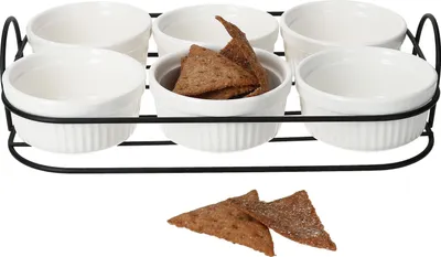 Produktbild von Bianca 6x Porzellan Schälchen mit schwarzem Metallkorb