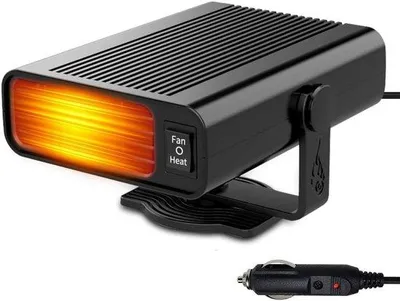 Obrázek produktu pro 12 V, 2-v-1 autoventilátorové topení pro malá auta s napájením přes zapalovač, odmrazovač čelního skla, přenosné pro rychlé vytápění, odmlžování a odmrazování