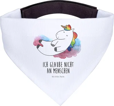 Produktbild von Mr. & Mrs. Panda Tuch Einhorn Wolke 7 - Weiß - Geschenk, Unicorn, Menschen, Hundehalstuch, Lustig, Einhörner, Hunde Halstuch, Hund, Für