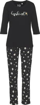 Produktbild von Vivance Dreams Pyjama 2 -teilig schwarz-gemustert Größe 44/46
