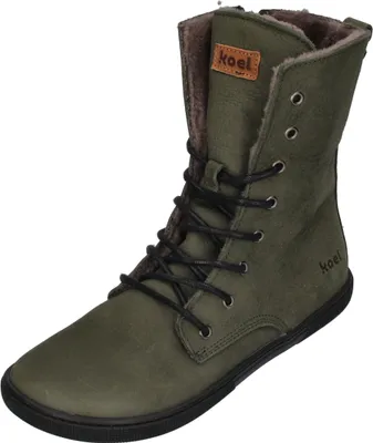Zdjęcie produktu dla Buty damskie KOEL typu barefoot z wełną jagnięcą FARO – kolor khaki, rozmiar: 38 EU