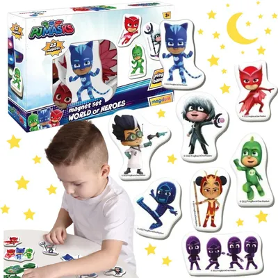 Zdjęcie produktu dla Zestaw Magnesów Pidżamersi Pj Masks Świat Bohaterów Kolorowa Układanka Me5031-31