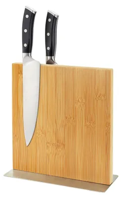 Image de Solidchoice - Bloc à couteaux magnétique double face en bambou