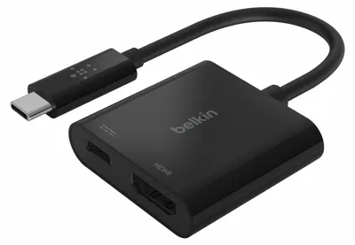 Produktbild von Belkin AVC002BTBK, USB 3.2 Gen 1 (3.1 Gen 1) Type-C, 60 W, Schwarz, HDMI, USB 3.2 Gen 1 (3.1 Gen 1) Type-C, 131,5 mm, 59 mm