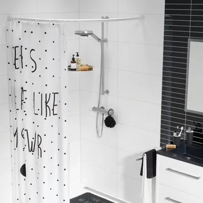 Obrázok produktu pre Sealskin zakrivená sprchová záclona Rail White