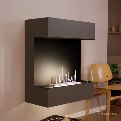 Produktbild von GLOW FIRE Ethanol Kamin 'Kongsberg Wall' | Ethanolofen in weiß mit 3 Std. Brenndauer und 2 KW Heizleistung | BxHxT: 83,8x100x41,3 cm