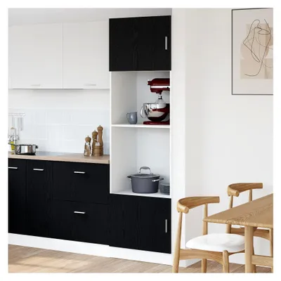 Produktbild von Küchenschrank aus schwarzer Eiche, Holzwerkstoff, 60 x 57 x 207 cm