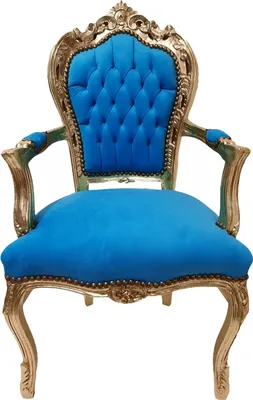 Produktbild von Casa Padrino Barock Esszimmer Stuhl Türkis / Gold - Antik Stil Möbel