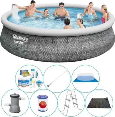 Zdjęcie produktu dla Rattanowy zestaw basenowy - Bestway Fast Set Rattan 457x107 cm - Okrągły