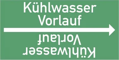 Produktbild von Dreifke® Rohrleitungsband Kühlwasser Vorlauf, DIN 2403, ab Ø 15mm, grün/weiß,...