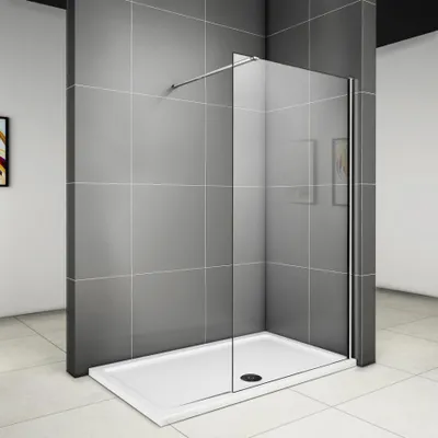 Produktbild von Aica Walk in dusche 60x200cm 8mm NANO ESG-Glas Duschwand Duschtrennwand 90cm StabilisatorDuschabtrennung F129