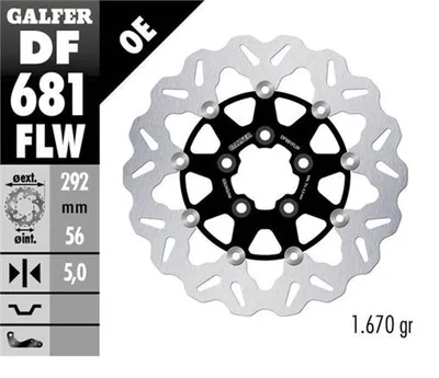 Produktbild von Galfer Wave® Df681flw Bremsscheibe Silber  Silber One Size