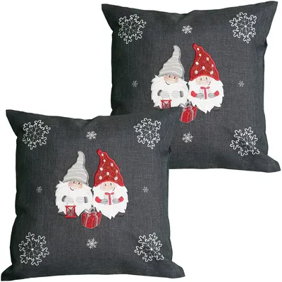 Immagine prodotto di Copricuscini AMIRA grigio scuro set di 2 40 x 40 cm con chiusura a zip