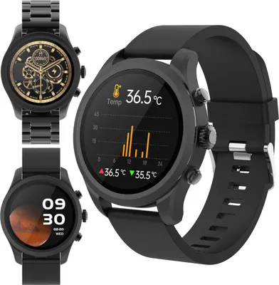 Produktbild von Smartwatch Sportband SW-800 Amoled 1,3" 360x360 Bluetooth, Musiksteuerung, Schrittzähler etc. IP68, Fitness-Uhr, Herzfrequenzmesser Schwarz