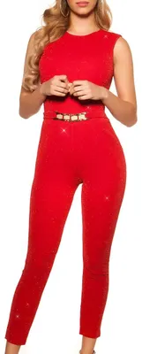 Imagen del producto de Mono enterizo Koucla Damen con hebilla (Rojo brillante, talla M)