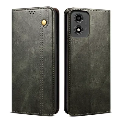 Produktbild von Hülle für Motorola Moto E14 Leder Brieftasche Schutzhülle mit Standfunktion Grün