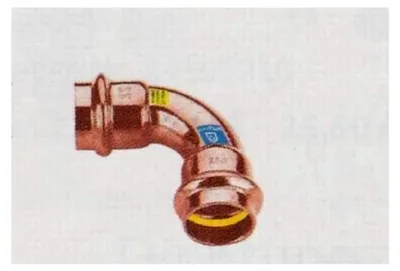 Produktbild von Gas- und Wasser-Pressfitting Kombifitting Bogen 90° I/I 15 mm Kontur V