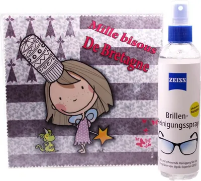 Produktbild von Mikrofasertuch "Bretagne Grau/Pink" Größe 18,5*18,5 cm von La Kelnet
