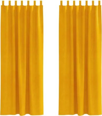 Immagine prodotto di vidaXL Tende oscuranti, 2 pezzi, giallo senape, 140 x 245 cm, velluto