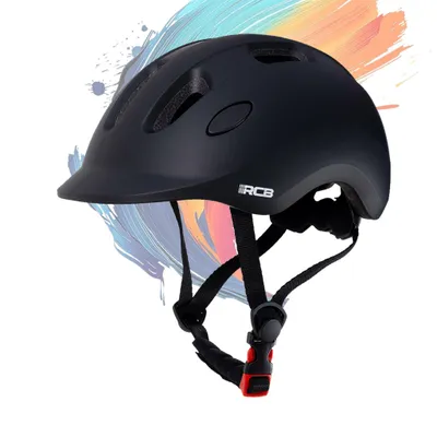 Obrázok produktu pre Cyklistická prilba RCB JC-022 so zadným svetlom pre deti a mládež - muži a ženy - čierna, veľkosť S (51-55 cm)
