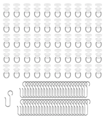 Gardinen-Gleiter-Set, 100-teilig, weiß, für Standard-Schienen