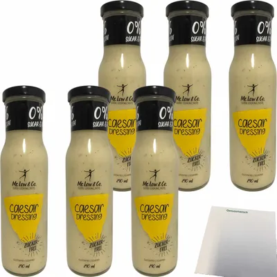 Produktbild von Mr. Lowcarb Dressing Caesar 6er Pack (6x240ml Glas) + usy Block