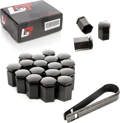 Produktbild von 20x Radschrauben Abdeckung Radschraubenkappen lang 17mm schwarz für AUDI PORSCHE