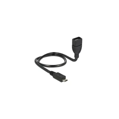 Zdjęcie produktu dla DeLOCK 0.5m, USB2.0 Micro-B/USB2.0-A, 0,5 m, Micro-USB B, USB A, USB 2.0, Męska/Żeńska, Czarny