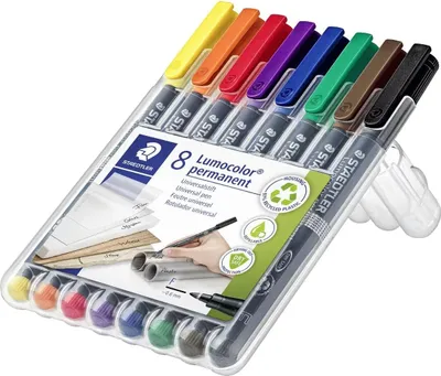 Productafbeelding van STAEDTLER Lumocolor 318 permanente marker – set van 8, F, 0,6 mm