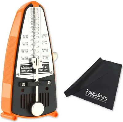 Produktbild von Wittner Metronom Taktell Piccolo mechanisch Orange mit Tuch
