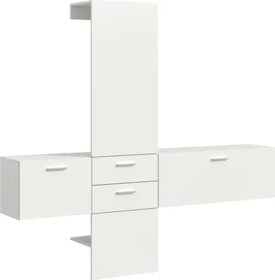 Produktbild von Garderoben-Set >Vaga< (3-teilig) Klappen, Schübe, in Weiß - 208x190x36cm (BxHxT)