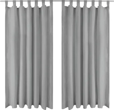 Zdjęcie produktu dla Zasłony z mikrosatyny, 2 szt., z pętelkami, 140 x 225 cm, szare