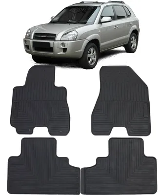 Obrázok produktu pre Podlahové rohože do auta, predné/zadné, pre Hyundai Tucson JM, modelové roky 2004-2010, kvalitná guma